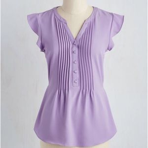 ModCloth tie-back blouse lavender